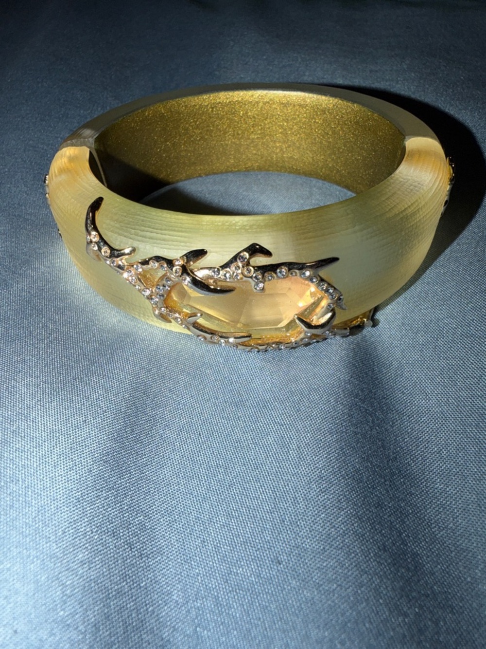 Alexis Bittar Gold Lucite Branch Crystal Bracelet